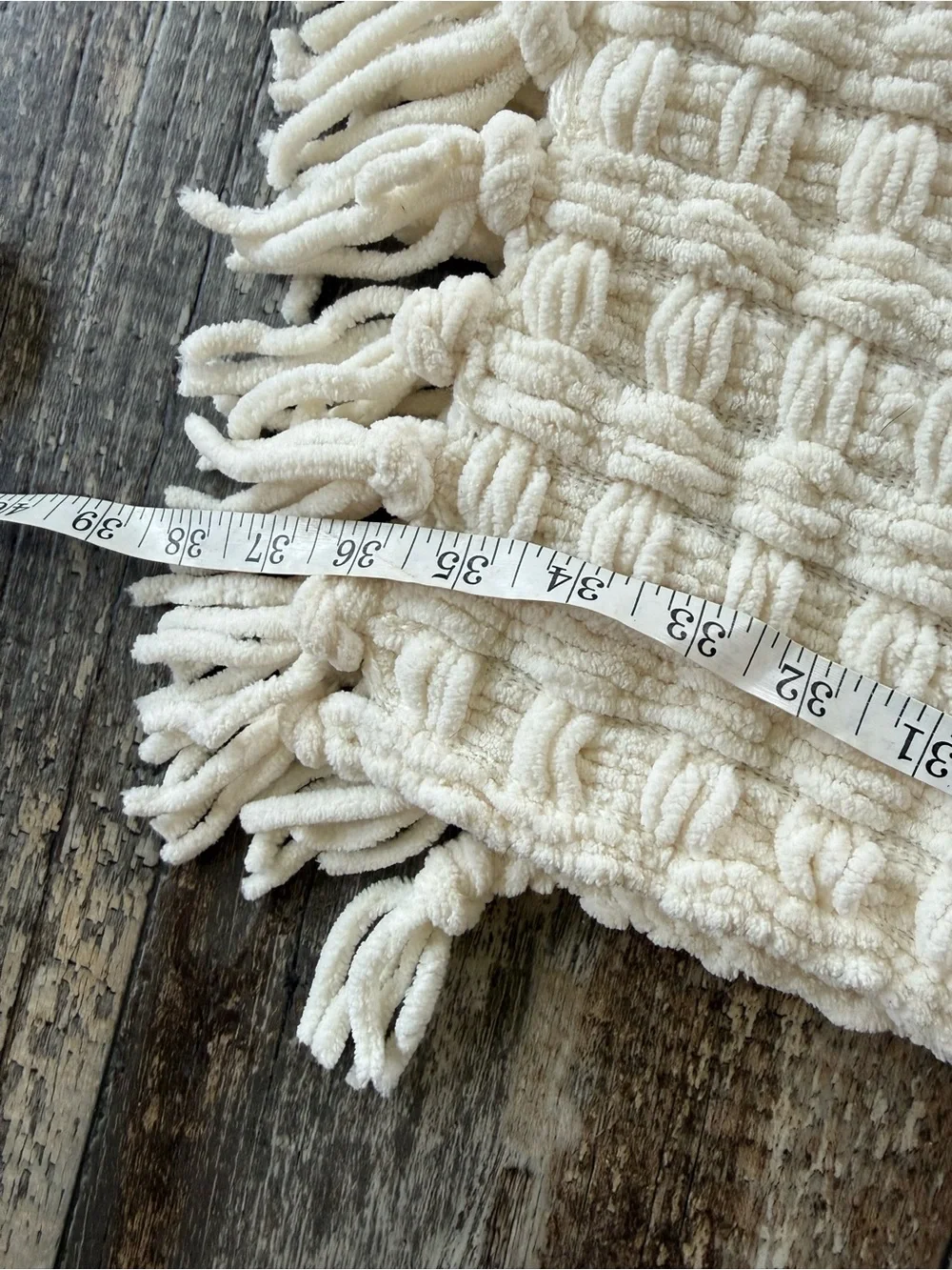 NWOT Pottery Barn cream/ ivory basketweave knit throw blanket